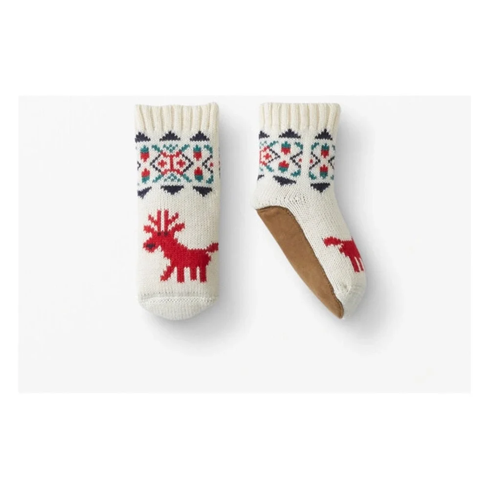 Hanna Andersson Dear Deer‎ Sweaterknit Booties In Combed Cotton size 9-12 months